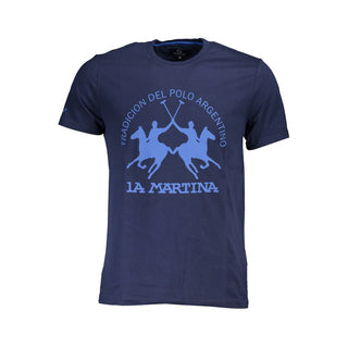 La Martina Blue Cotton Men T-Shirt