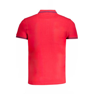 Cavalli Class Red Cotton Polo Shirt