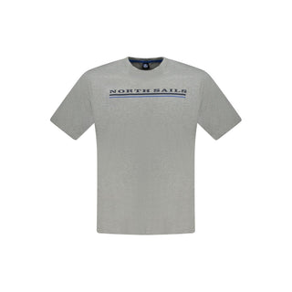 North Sails Gray Cotton Men T-Shirt