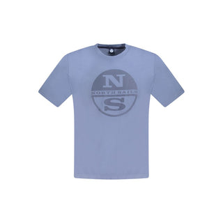 North Sails Blue Cotton Men T-Shirt