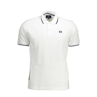 La Martina White Cotton Men Polo Shirt