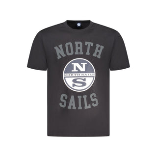 North Sails Black Cotton Men T-Shirt