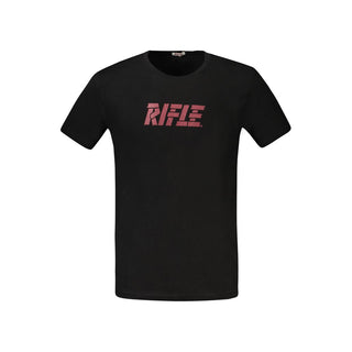 Rifle Black Cotton Men T-Shirt