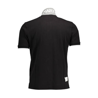 La Martina Black Cotton Men Polo Shirt