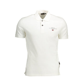 Napapijri White Cotton Men Polo Shirt