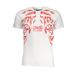 Cavalli Class White Cotton T-Shirt