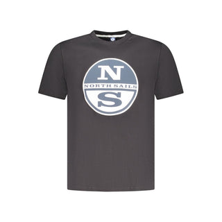 North Sails Black Cotton Men T-Shirt