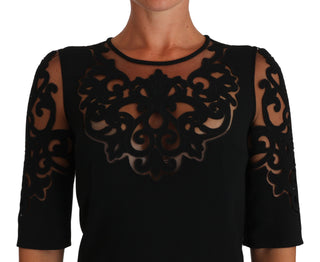 Dolce &amp; Gabbana Elegant Black Cut-Out Detail Dress