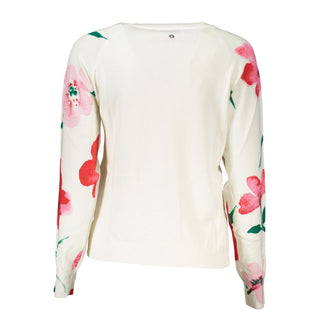 Desigual Elegant Crew Neck Sweater with Contrast Details