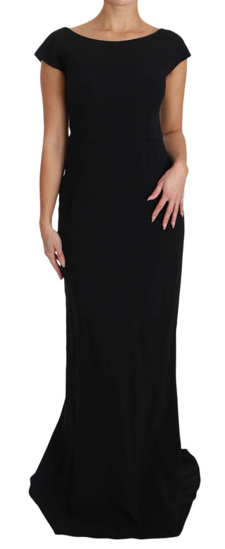 Dolce &amp; Gabbana Elegant Black Maxi Sheath Dress