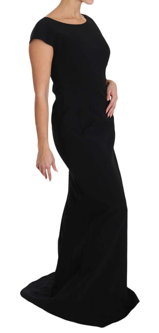 Dolce &amp; Gabbana Elegant Black Maxi Sheath Dress