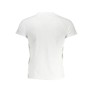 K-WAY Sleek White Crew Neck Tee with Logo Accent