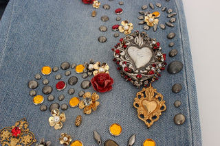 Dolce & Gabbana Enchanted Sicily Crystal Heart Boyfriend Jeans