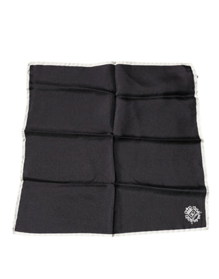 Dolce & Gabbana Black Crown Logo Square Handkerchief Scarf