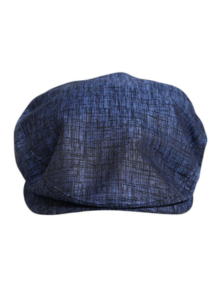 Dolce & Gabbana Blue Cotton Stretch Newsboy Hat