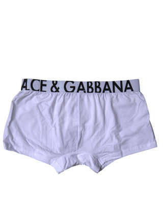 Dolce & Gabbana White Cotton Stretch Regular Boxer Underwear