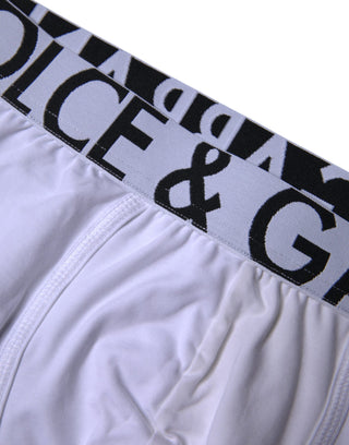 Dolce & Gabbana White Cotton Stretch Regular Boxer Underwear