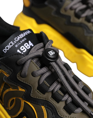 Dolce & Gabbana Yellow Black Daymaster Low Top Sneaker Shoes