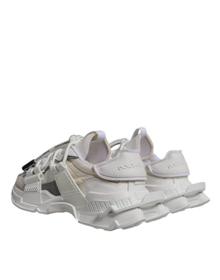 Dolce & Gabbana White Nylon Low Top Space Men Sneakers Shoes