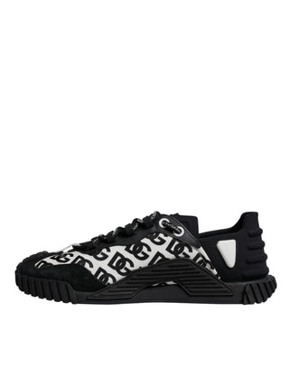 Dolce & Gabbana Black Logo Lace Up Low Top NS1 Sneakers Shoes