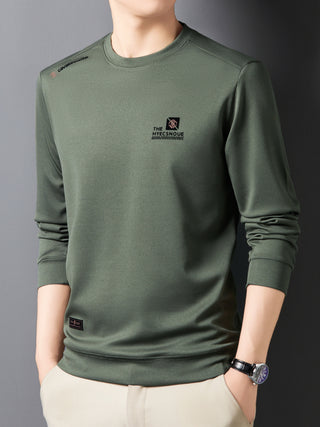 Men's Vintage Inspired Long Sleeve Sweatshirt - Breathable, Casual Pullover with Chest Logo 