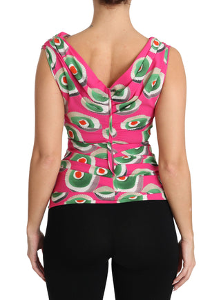 Dolce &amp; Gabbana Sicilian Cake Print Sleeveless Silk Top