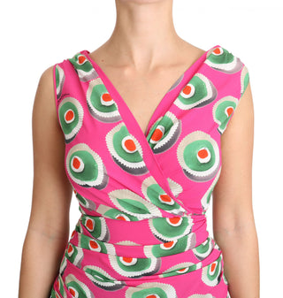 Dolce &amp; Gabbana Sicilian Cake Print Sleeveless Silk Top