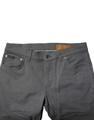 Dolce & Gabbana Gray Cotton Stretch Skinny Denim Jeans