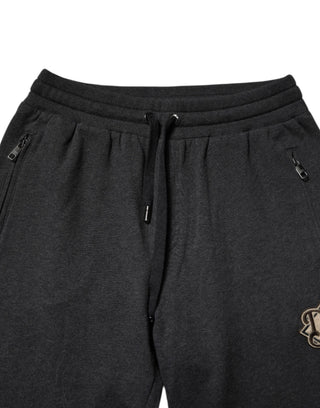 Dolce & Gabbana Dark Gray Logo Cotton Jogger Sweatpants Pants
