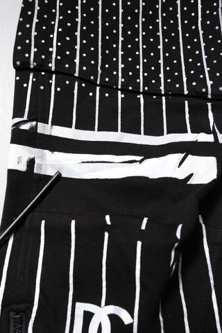 Dolce & Gabbana Black Polka Dot Stripes Cargo Jogger Sweatpants Pants