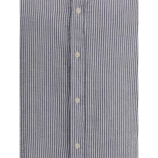 Deperlu Blue Cotton Pattern Shirt