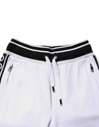 Dolce & Gabbana White King Cotton Bermuda Sweatshorts Shorts