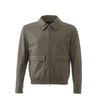 Lardini Green Leather Jackets & Coat