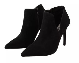 Steve Madden Black Suede Leather Stiletto Heels Boots Shoes