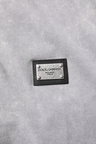 Dolce & Gabbana Gray Logo Plaque Cotton Men Polo Shirt T-shirt