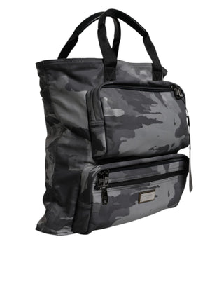 Dolce & Gabbana Black Camouflage Shoulder Strap Logo Plaque Bag