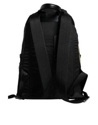 Dolce & Gabbana Black Logo Tape Polyamide School Travel Backpack Bag