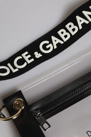 Dolce & Gabbana Clear PVC Leather Pouch Shoulder Strap Bag