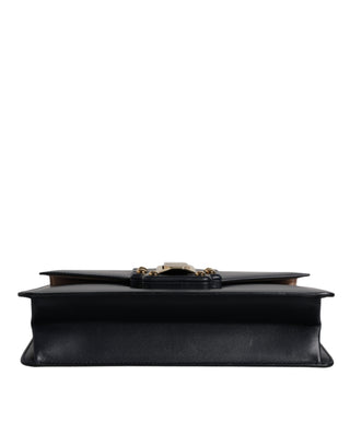 Dolce & Gabbana Black Calfskin Leather Shoulder Strap Bag