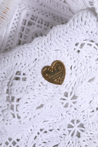 Dolce & Gabbana White Cordonetto Lace Beatrice Tote Shopping Bag