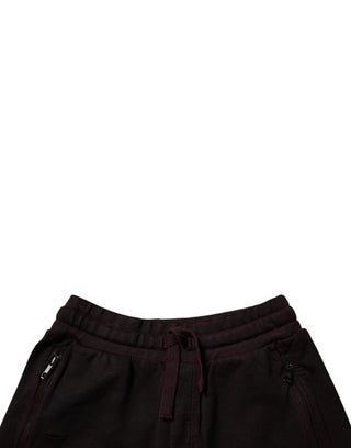 Dolce & Gabbana Maroon Cotton Sweatshorts Men Bermuda Shorts
