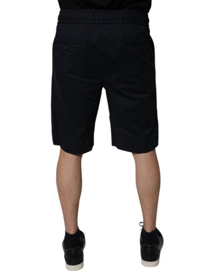 Dolce & Gabbana Black Cotton Sweatshorts Men Bermuda Shorts