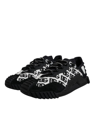 Dolce & Gabbana Black Logo Lace Up Low Top NS1 Sneakers Shoes