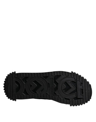Dolce & Gabbana Black Logo Lace Up Low Top NS1 Sneakers Shoes