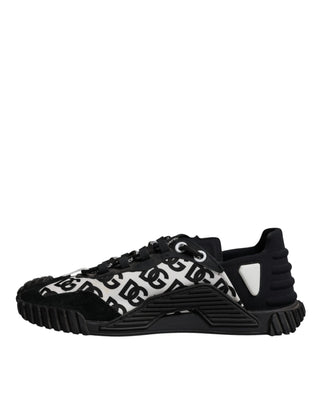 Dolce & Gabbana Black Logo Lace Up Low Top NS1 Sneakers Shoes