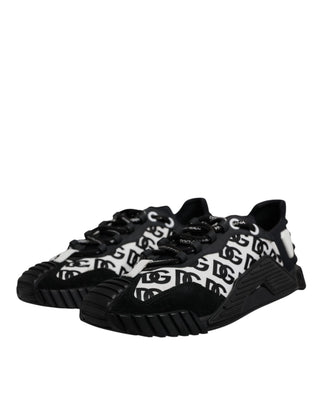 Dolce & Gabbana Black Logo Lace Up Low Top NS1 Sneakers Shoes