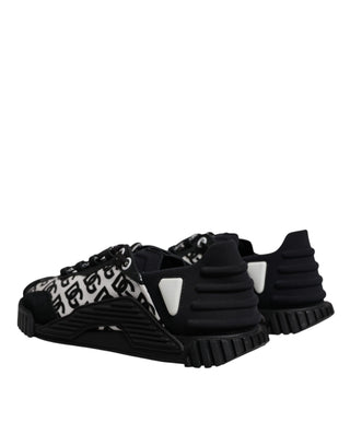 Dolce & Gabbana Black Logo Lace Up Low Top NS1 Sneakers Shoes