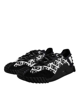 Dolce & Gabbana Black Logo Lace Up Low Top NS1 Sneakers Shoes