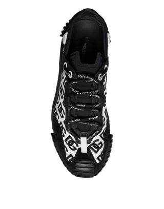 Dolce & Gabbana Black Logo Lace Up Low Top NS1 Sneakers Shoes