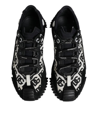 Dolce & Gabbana Black Logo Lace Up Low Top NS1 Sneakers Shoes